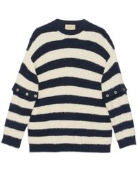 Gucci - Striped Crew-Neck Brushed Jumper - Lyst