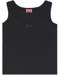 KENZO - Logo Ribbed Tank Top - Lyst
