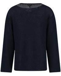 Giorgio Armani - Boat Neck Long-Sleeved Jumper - Lyst