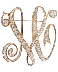 Max Mara - Letter Embellished Brooch - Lyst