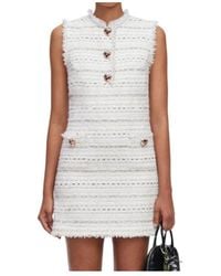 Self-Portrait - Boucle Sleeveless Mini Dress - Lyst