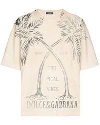 Dolce & Gabbana - Banana Tree Printed Short-Sleeved T-Shirt - Lyst