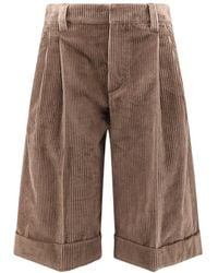 Brunello Cucinelli - Monili Detailed Corduroy Shorts - Lyst
