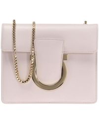 Ferragamo - Logo Details Shoulder Bag - Lyst