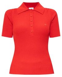 Courreges - Short-Sleeved Knitted T-Shirt - Lyst