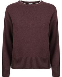 Eleventy - Crew Neck Knitted Sweater - Lyst