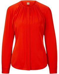 BOSS - Longsleeve Blouse - Lyst