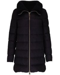 Herno - Logo Long-Sleeved Down Jacket - Lyst