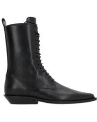 Ann Demeulemeester - Pointed Lace-Up Boots - Lyst
