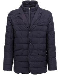Herno - Layered Effect Quilted Coat - Lyst