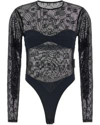 Marine Serre - Moonogram Long-Sleeve Bodysuit - Lyst