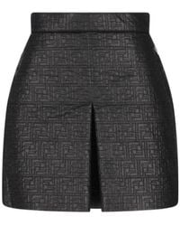 Fendi - Ff Quilted Front-Slit Mini Skirt - Lyst