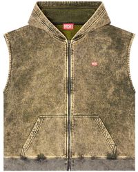 DIESEL - Rethexed Fit Sleeveless Hoodie With Zip Closure - Lyst