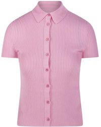 Balenciaga - Short-Sleeved Rib-Knit Top - Lyst