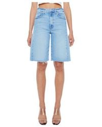 Mother - Frayed Hem Denim Shorts - Lyst
