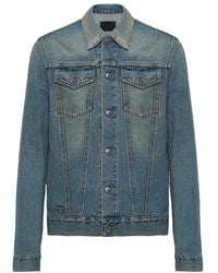 Prada - Long-Sleeved Denim Jacket - Lyst