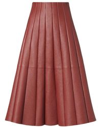 Fendi - Rust-Colored Deerskin Selleria Skirt - Lyst