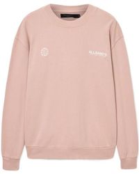 AllSaints - Emblem Crew Neck Cotton Sweatshirt - Lyst