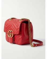 Gucci - Gg Marmont Matelassé Foldover Top Shoulder Bag - Lyst
