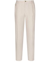 Dolce & Gabbana - Pinstripe Linen Pants - Lyst