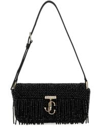 Jimmy Choo - Avenue Bead-Embellished Foldover Top Mini Shoulder Bag - Lyst