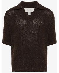 ERL - Speckle-Knit Polo Sweater - Lyst