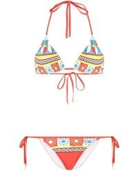 Dolce & Gabbana - Carretto Print Bikini Set - Lyst
