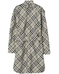 Burberry - Checked Belted Waist Trench Coat - Lyst