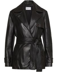 Marella - Leather Trench Coat - Lyst