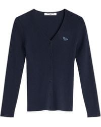Maison Kitsuné - Maison Kitsuné Baby Fox Patch Fine Ribbed Cardigan - Lyst