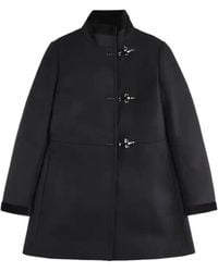 Fay - Virginia Velvet-Trimmed Coat - Lyst