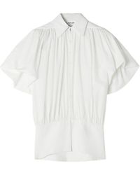 Lanvin - Puff Sleeved Gathered Top - Lyst