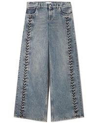 Stella McCartney - Wide-Leg Lace-Up Denim Jeans - Lyst