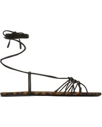 Saint Laurent - Babylone Logo Plaque Sandals - Lyst