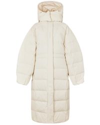 Ganni - Hooded Long Down Jacket - Lyst