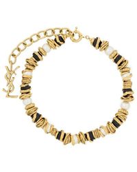 Saint Laurent - Loulou Pearl And Disk Necklace - Lyst