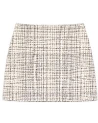Valentino - Square Tweed Mini Skirt - Lyst