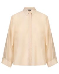 Peserico - Long-Sleeved Shoulder Slit Shirt - Lyst