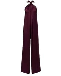 Stella McCartney - Embellished Halterneck Satin Jumpsuit - Lyst