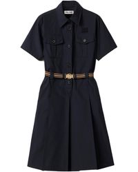 Miu Miu Panama Cotton Dress in Natural | Lyst