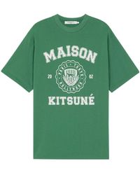 Maison Kitsuné - Logo-Print Cotton T-Shirt - Lyst