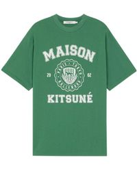 Maison Kitsuné - Logo-Print Cotton T-Shirt - Lyst