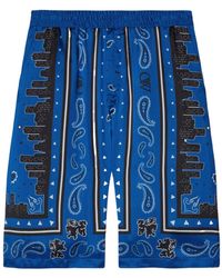 Off-White c/o Virgil Abloh - Off- Nautical Viscose Bermuda Shorts With Print - Lyst