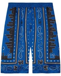Off-White c/o Virgil Abloh - Off- Nautical Viscose Bermuda Shorts With Print - Lyst