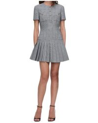 Self-Portrait - Check Pleated Mini Dress - Lyst
