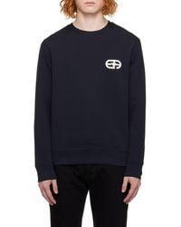 Emporio Armani - Logo Patch Crewneck Sweatshirt - Lyst