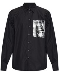DSquared² - Long Sleeved Graphic-Stamp Shirt - Lyst