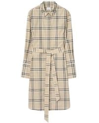 Burberry - Check Stretch Cotton Shirt Dress - Lyst