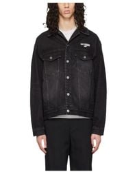 we11done - Logo-Print Denim Jacket - Lyst