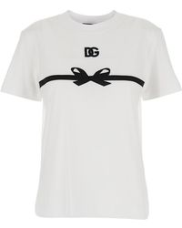Dolce & Gabbana - Dg Logo Embroidered T-Shirt - Lyst